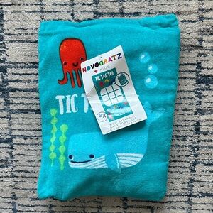 Novogratz Kids Blue Ocean Tic Tac Toe Beach Towel Set